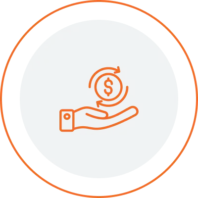 Hand with rupee icon